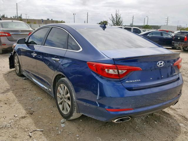 5NPE34AFXGH299369 - 2016 HYUNDAI SONATA SPO BLUE photo 3