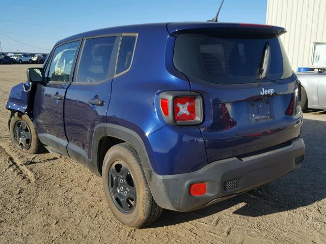 ZACCJAAW9GPC42440 - 2016 JEEP RENEGADE S ლურჯი ფოტო 3