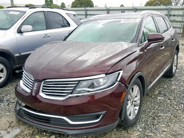 2LMPJ6JR6JBL40328 - 2018 LINCOLN MKX PREMIE BURGUNDY photo 2