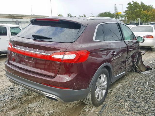 2LMPJ6JR6JBL40328 - 2018 LINCOLN MKX PREMIE BURGUNDY photo 4