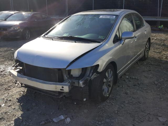 1HGFA16959L016355 - 2009 HONDA CIVIC EXL SILVER photo 2