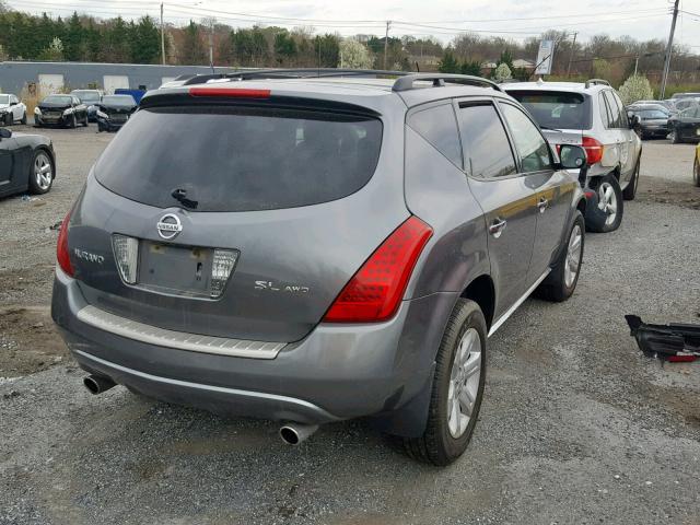 JN8AZ08W16W533486 - 2006 NISSAN MURANO SL GRAY photo 4