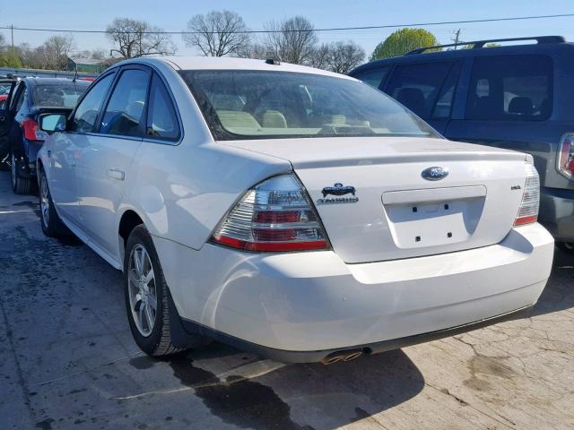 1FAHP24W18G185645 - 2008 FORD TAURUS SEL WHITE photo 3