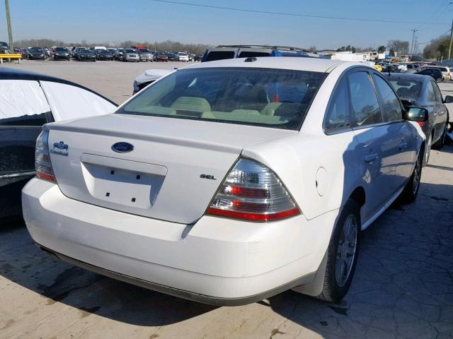 1FAHP24W18G185645 - 2008 FORD TAURUS SEL WHITE photo 4