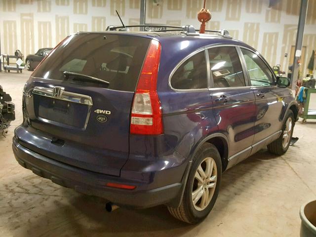 5J6RE4H78AL075038 - 2010 HONDA CR-V EXL BLUE photo 4