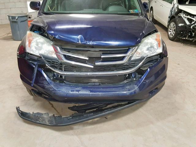 5J6RE4H78AL075038 - 2010 HONDA CR-V EXL BLUE photo 7