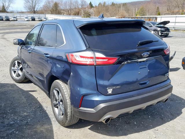 2FMPK4J93KBB19137 - 2019 FORD EDGE SEL BLUE photo 3