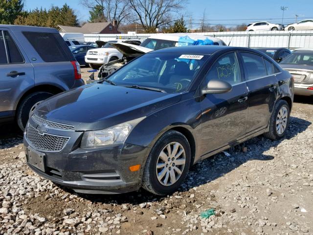 1G1PC5SH7B7151054 - 2011 CHEVROLET CRUZE LS BLACK photo 2