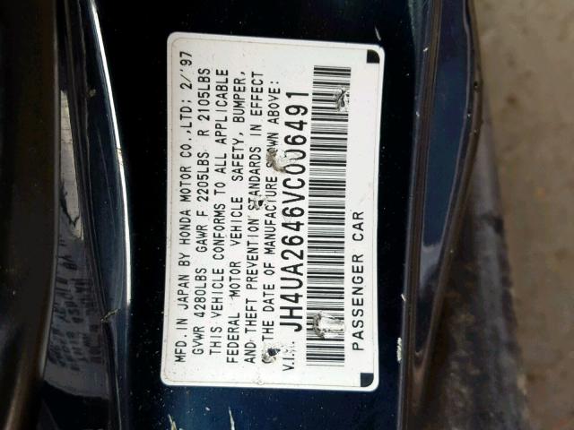 JH4UA2646VC006491 - 1997 ACURA 2.5TL BLUE photo 10