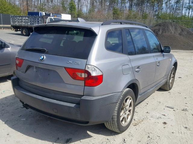 WBXPA73405WC52473 - 2005 BMW X3 2.5I GRAY photo 4