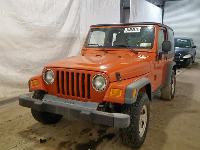 1J4FA29185P363086 - 2005 JEEP WRANGLER / ORANGE photo 2