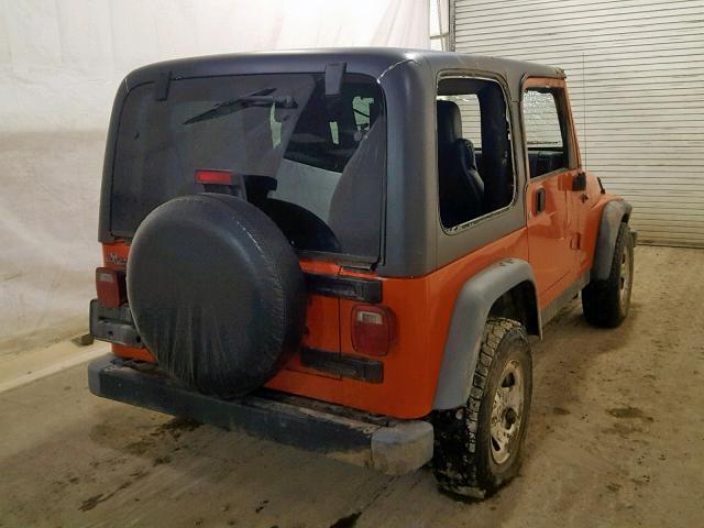 1J4FA29185P363086 - 2005 JEEP WRANGLER / ORANGE photo 4