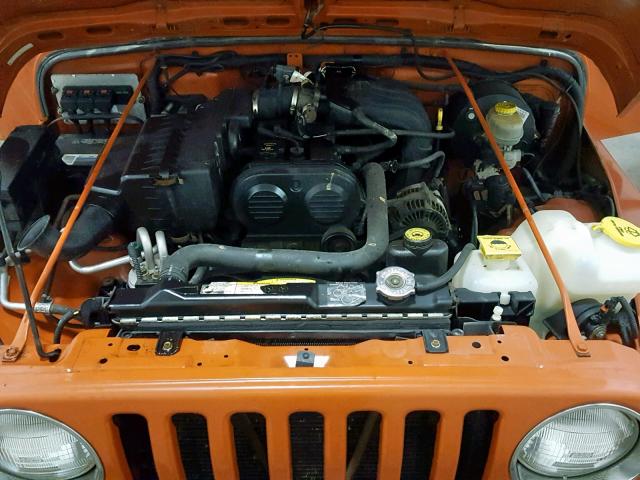 1J4FA29185P363086 - 2005 JEEP WRANGLER / ORANGE photo 7