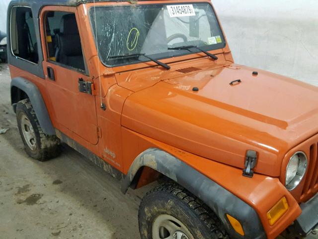 1J4FA29185P363086 - 2005 JEEP WRANGLER / ORANGE photo 9