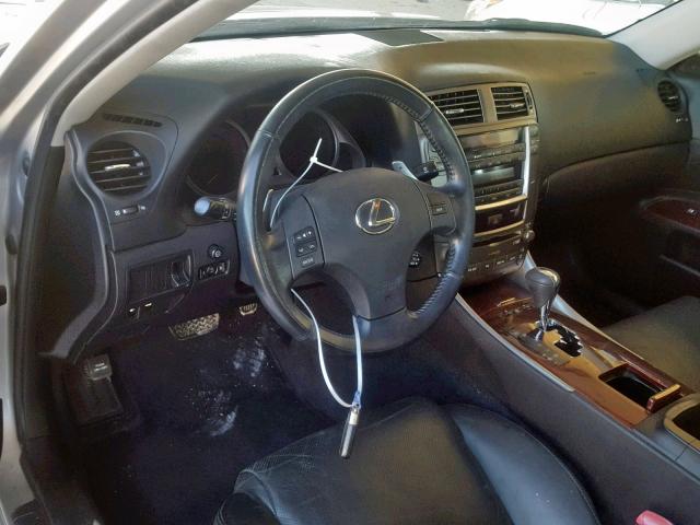 JTHBK262985065031 - 2008 LEXUS IS 250 SILVER photo 9