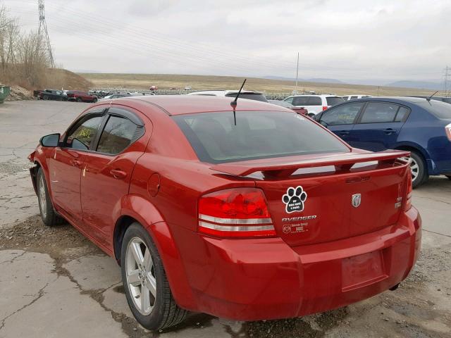 1B3LC56R68N695687 - 2008 DODGE AVENGER SX RED photo 3