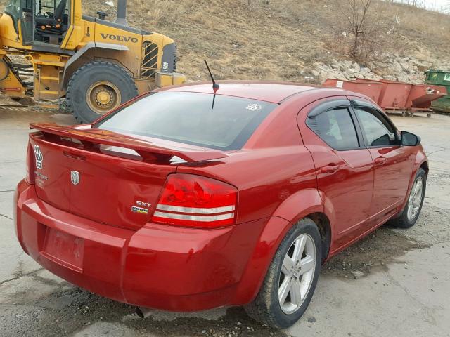 1B3LC56R68N695687 - 2008 DODGE AVENGER SX RED photo 4