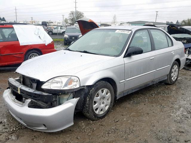 2HGEJ6619YH535939 - 2000 HONDA CIVIC BASE SILVER photo 2