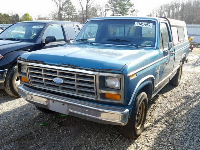 1FTCF10F7DNA53986 - 1983 FORD F100 GREEN photo 2
