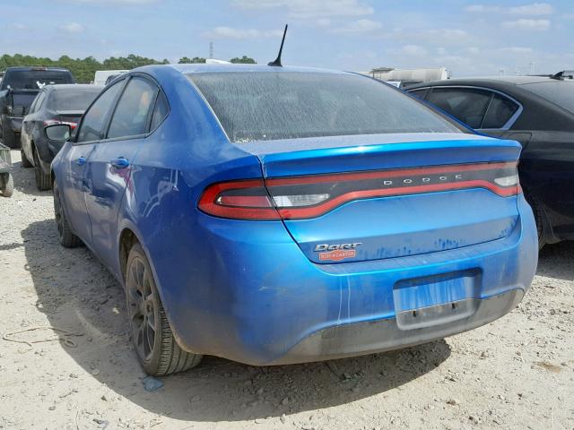 1C3CDFAA4FD369154 - 2015 DODGE DART SE BLUE photo 3