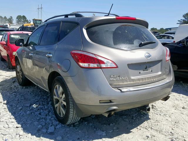 JN8AZ1MUXCW100495 - 2012 NISSAN MURANO S SILVER photo 3