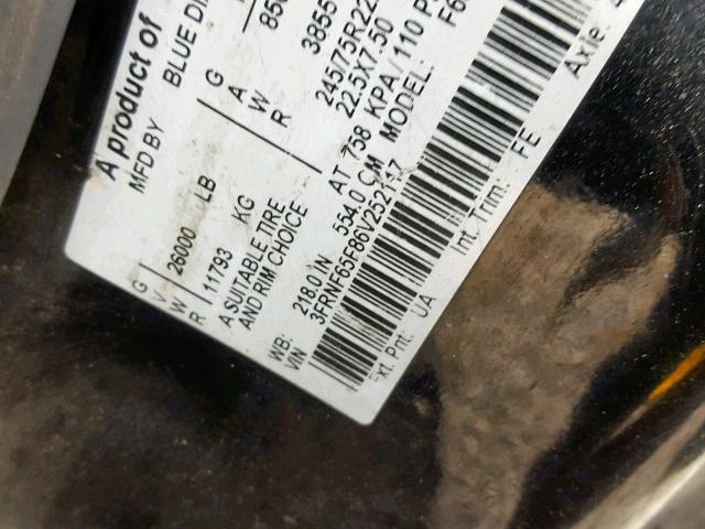 3FRNF65F86V252117 - 2006 FORD F650 SUPER BLACK photo 10