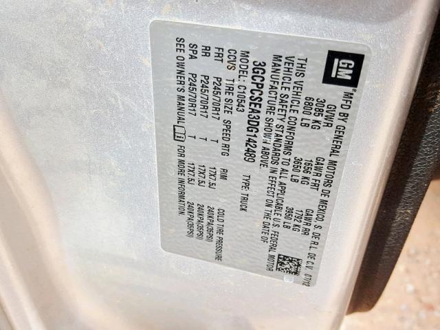 3GCPCSEA3DG142489 - 2013 CHEVROLET SILVERADO SILVER photo 10