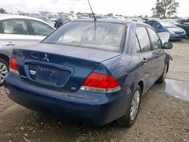 JA3AJ26EX6U018134 - 2006 MITSUBISHI LANCER ES BLUE photo 4