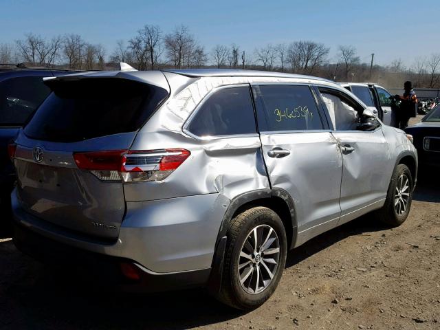 5TDJZRFH6HS455701 - 2017 TOYOTA HIGHLANDER SILVER photo 4