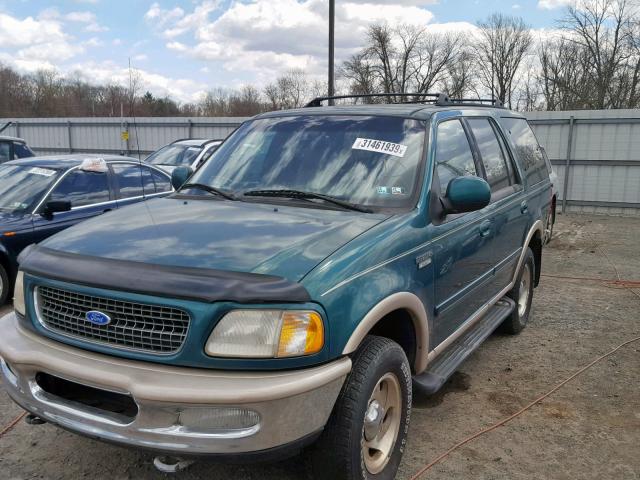 1FMEU18W7VLA23219 - 1997 FORD EXPEDITION GREEN photo 2