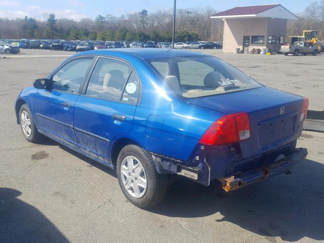 2HGES16414H578658 - 2004 HONDA CIVIC DX BLUE photo 3