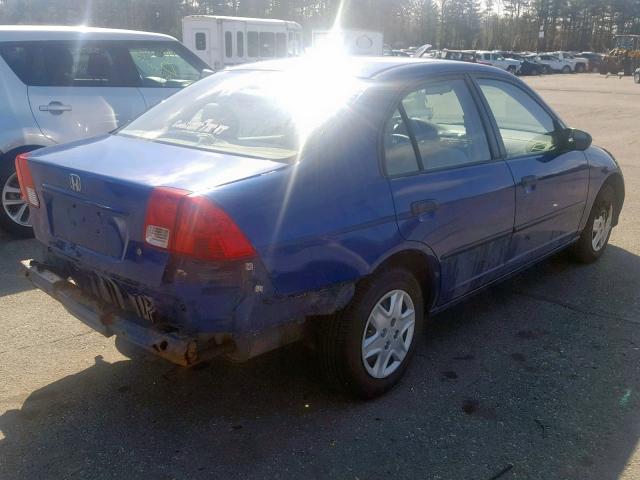 2HGES16414H578658 - 2004 HONDA CIVIC DX BLUE photo 4