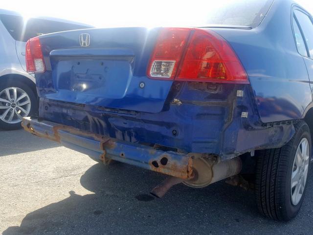 2HGES16414H578658 - 2004 HONDA CIVIC DX BLUE photo 9