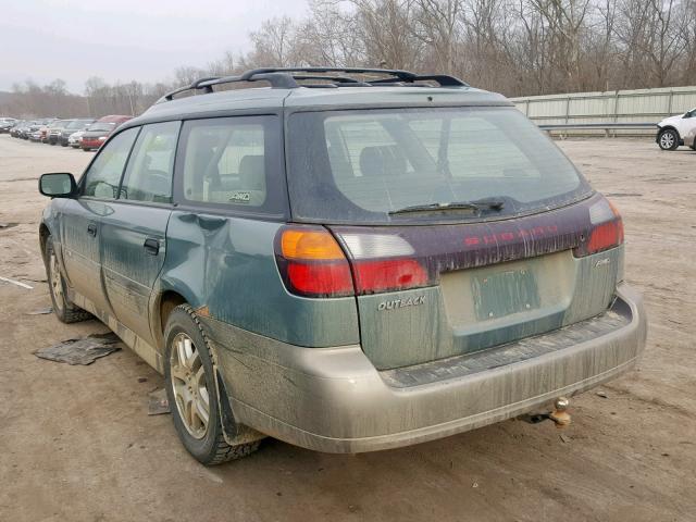 4S3BH675747645845 - 2004 SUBARU LEGACY OUT GREEN photo 3