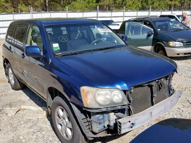 JTEGD21A110005162 - 2001 TOYOTA HIGHLANDER BLUE photo 1