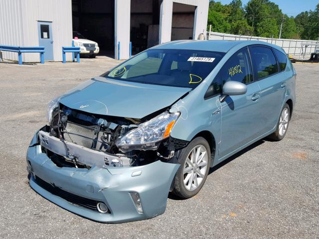 JTDZN3EU8D3199230 - 2013 TOYOTA PRIUS V TEAL photo 2