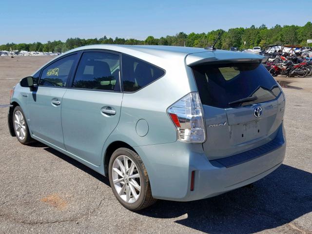 JTDZN3EU8D3199230 - 2013 TOYOTA PRIUS V TEAL photo 3