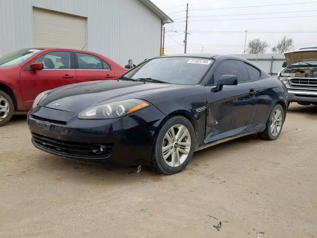 KMHHM66D28U265300 - 2008 HYUNDAI TIBURON GS BLACK photo 2