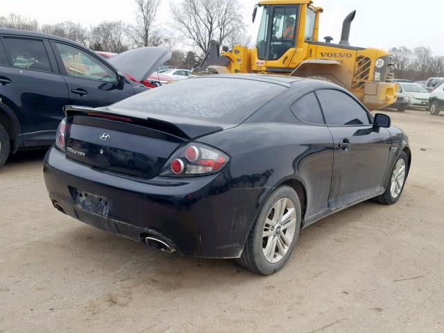 KMHHM66D28U265300 - 2008 HYUNDAI TIBURON GS BLACK photo 4