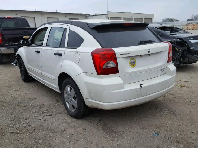 1B3HB28B27D566549 - 2007 DODGE CALIBER WHITE photo 3