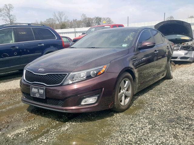 5XXGM4A79EG322115 - 2014 KIA OPTIMA LX BURGUNDY photo 2