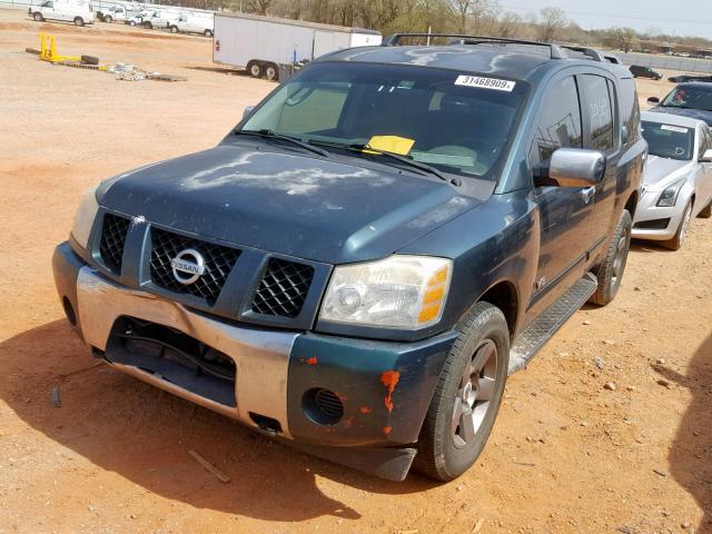 5N1AA08B85N710146 - 2005 NISSAN ARMADA SE GREEN photo 2