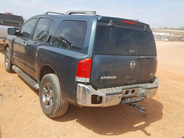 5N1AA08B85N710146 - 2005 NISSAN ARMADA SE GREEN photo 3