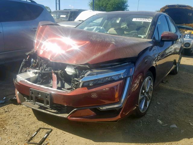 JHMZC5F14JC011531 - 2018 HONDA CLARITY RED photo 2