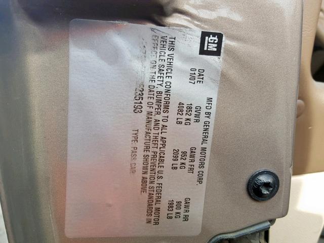 1G1ZS58F57F235193 - 2007 CHEVROLET MALIBU LS TAN photo 10