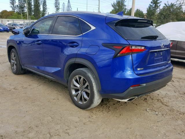 JTJYARBZ1H2082446 - 2017 LEXUS NX 200T BLUE photo 3