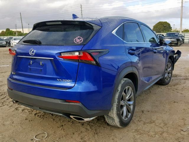 JTJYARBZ1H2082446 - 2017 LEXUS NX 200T BLUE photo 4