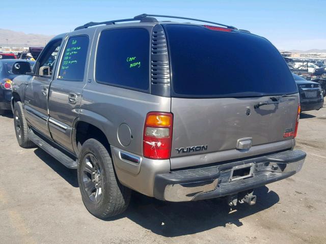 1GKEC13Z52R210206 - 2002 GMC YUKON TAN photo 3