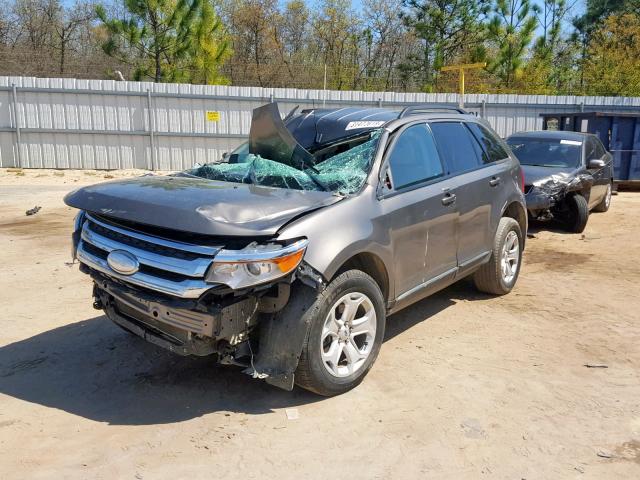 2FMDK3JCXDBC29274 - 2013 FORD EDGE SEL CHARCOAL photo 2