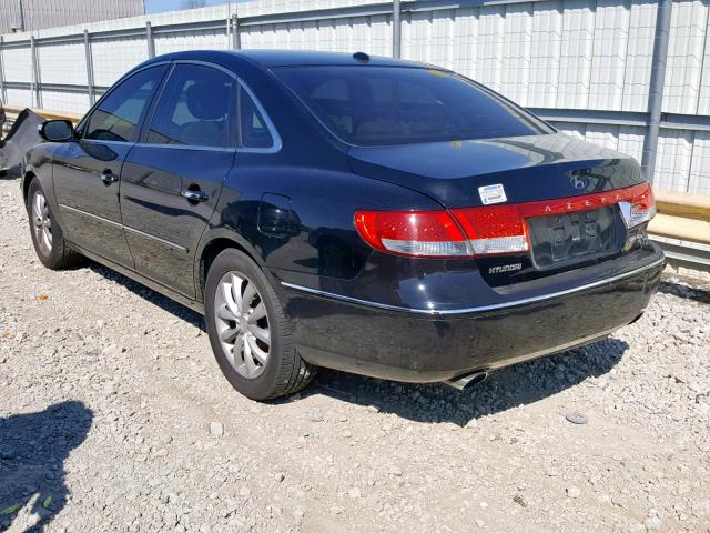 KMHFC46F27A238307 - 2007 HYUNDAI AZERA SE BLACK photo 3